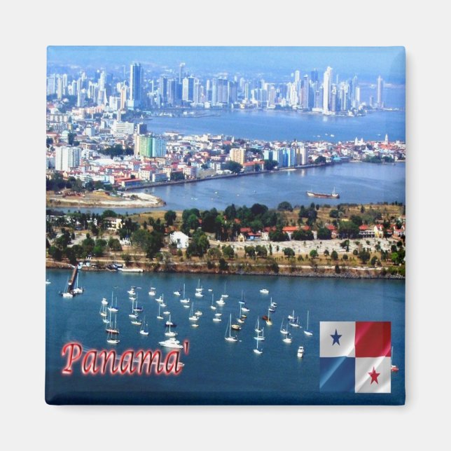 zPA008 PANAMA, Aerial View, America, Fridge Magnet (Front)