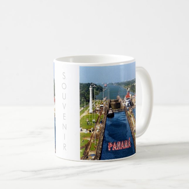 zPA014 PANAMA, CANAL LOCKS, America, Coffee Mug (Front Right)