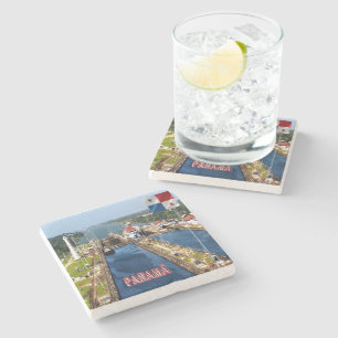 zPA014 PANAMA, CANAL LOCKS, America, Stone Coaster