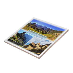 zPE005 MACHU PICCHU, Mosaic, Peru, America, Tile