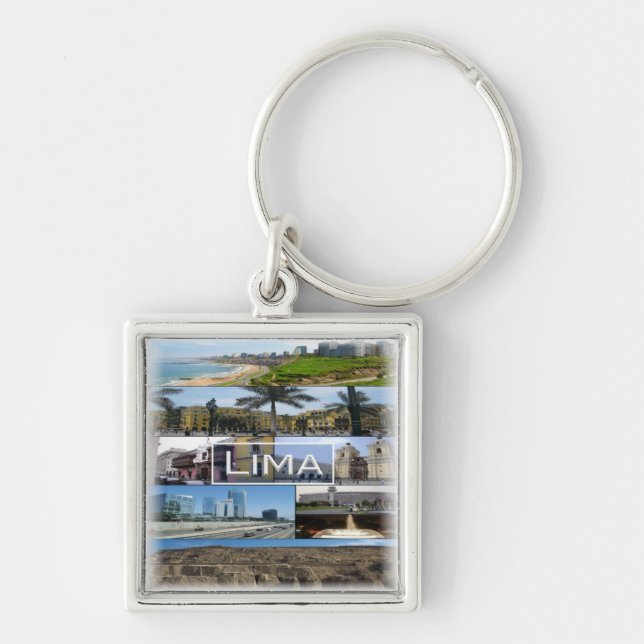 zPE008 mosaic of LIMA in Peru, America, Key Ring (Front)
