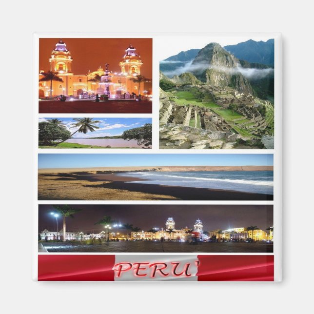 zPE016 PERU, Mosaic, America, Frige Magnet (Front)