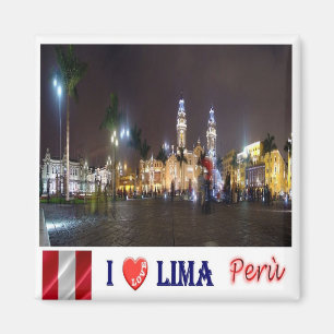 zPE026 LIMA I Love, Old Town, America, Fridge Magnet