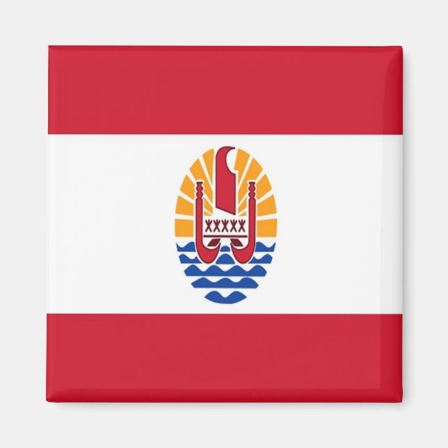 zPF001 FRENCH POLYNESIA FLAG, Oceania, Fridge Magnet (Front)