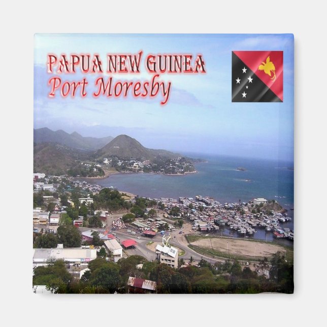 zPG06 MORESBY, Papua New Guinea, Oceania, Fridge Magnet (Front)