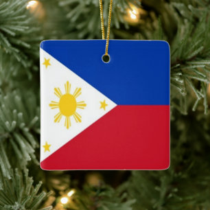 zPH001 Philippine FLAG of Philippines, Ceramic Ornament