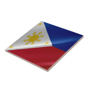 zPH002 waving Philippine FLAG Philippines, Tile