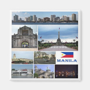 zPH003 MANILA collage, Philippines, Asia, Fridge Magnet