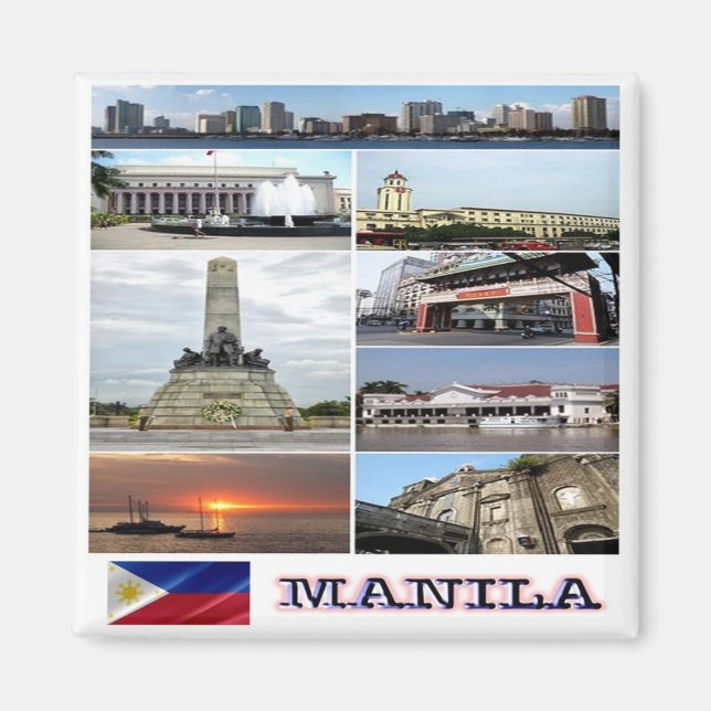 zPH004 MANILA mosaic, Philippines, Asia,  Magnet (Front)