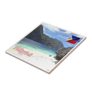 zPH005 beach of MATINLOC ISLAND Philippines Tile