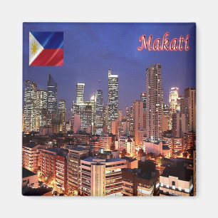 zPH009 MAKATI, City By Night, Philippines, Fridge Magnet
