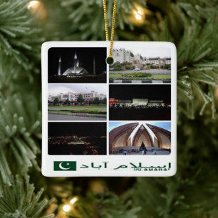 zPK003 collage of ISLAMABAD, Pakistan Asia, Ceramic Ornament