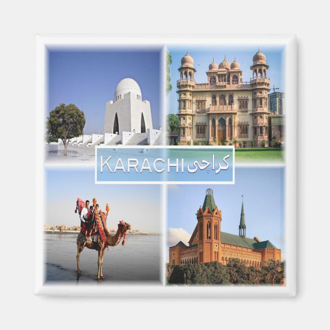 zPK004 KARACHI, MAZAR , QUAID, Pakistan, Fridge Magnet (Front)
