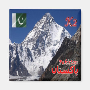 zPK008 PEAK K2, Pakistan, Asia, Fridge Magnet