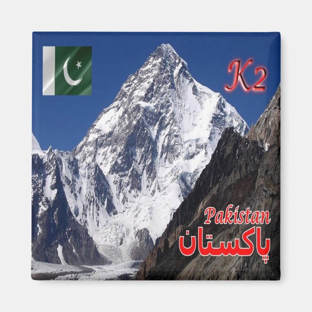zPK008 PEAK K2, Pakistan, Asia, Fridge Magnet (Front)