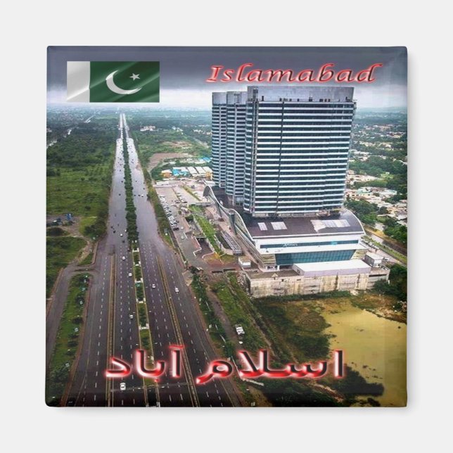 zPK009 ISLAMABAD view by night, Pakistan, Fridge  Magnet (Front)