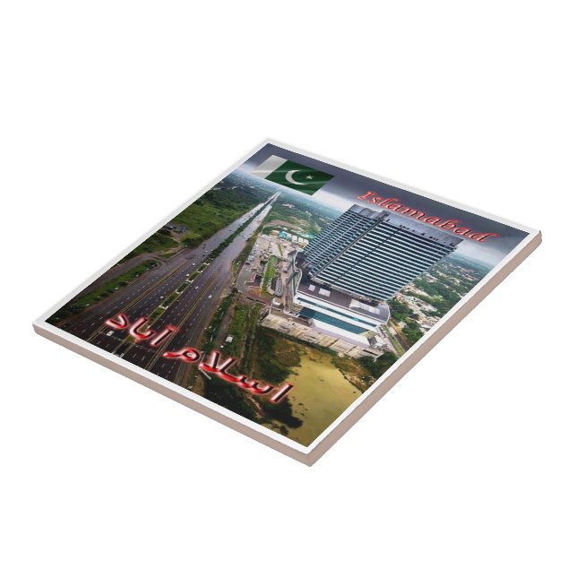 zPK009 ISLAMABAD view by night, Pakistan, Tile (Side)