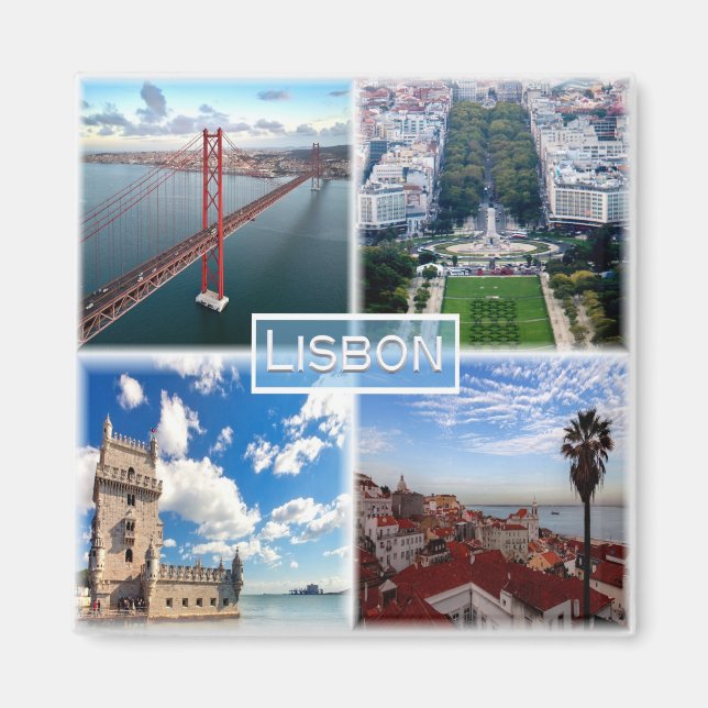 zPT004 LISBON, 25 de Abril Bridge, Fridge Magnet (Front)