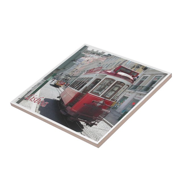 zPT014 LISBON Tram Streetcar, Portugal, Tile (Side)