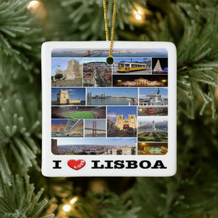 zPT018 LISBON "I Love", Portugal, Europe, Ceramic Ornament