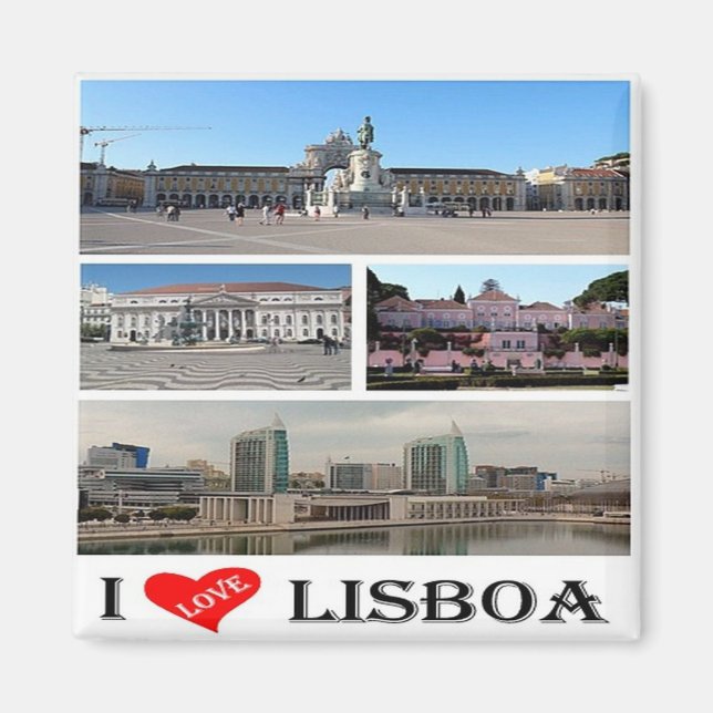 zPT019 LISBON "II Love", Portugal, Europe, Fridge Magnet (Front)