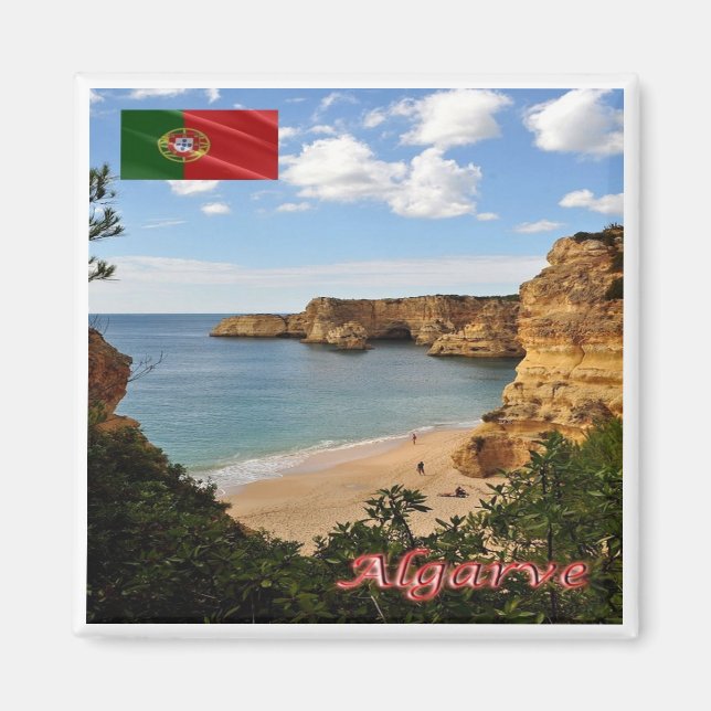 zPT027 ALGARVE Beach Marinha, Portugal, Fridge  Magnet (Front)