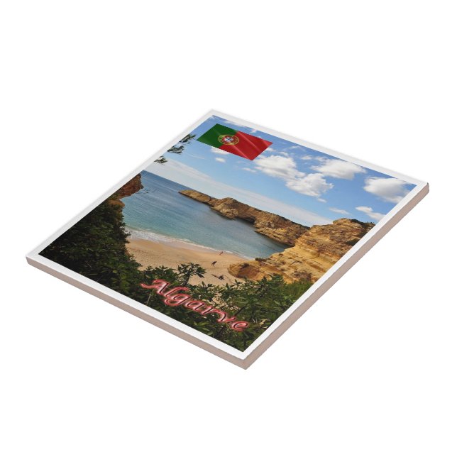 zPT027 ALGARVE Beach Marinha, Portugal, Tile (Side)