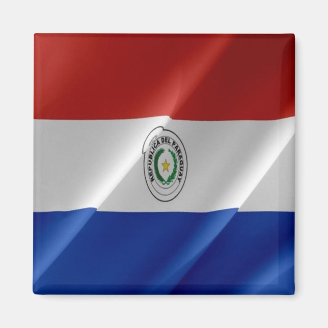 zPY002 PARAGUAY, Waving Flag, America, Fridge Magnet (Front)