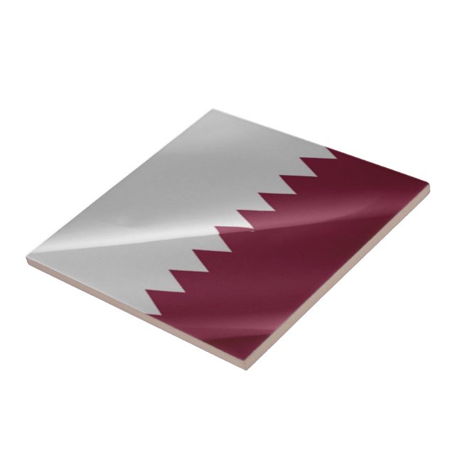 zQA002 waving Qatari FLAG Qatar, Tile (Side)