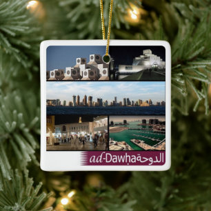 zQA010 mosaic of DOHA, Qatar, Asia, Ceramic Ornament