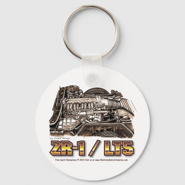 ZR1/LT5 320  Corvette Engine Key Ring (Front)