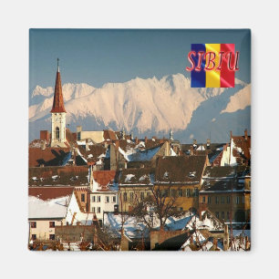 zRO006 SIBIU panorama, Romania, Europe, Fridge Magnet
