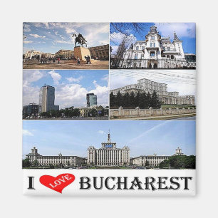 zRO010 BUCHAREST "I Love", Romania, Europe, Fridge Magnet