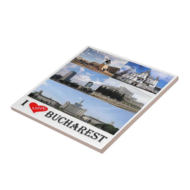 zRO010 BUCHAREST "I Love", Romania, Europe, Tile (Side)