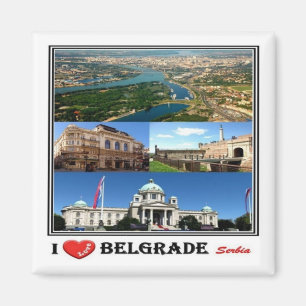 zRS003 BELGRADE "I Love", Serbia, Europe, Fridge Magnet