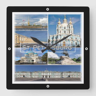zRU004 SAINT PETERSBURG, Russia, Europe, Square Wall Clock