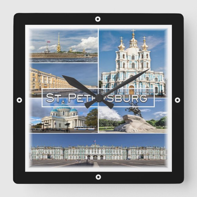 zRU004 SAINT PETERSBURG, Russia, Europe, Square Wall Clock (Front)