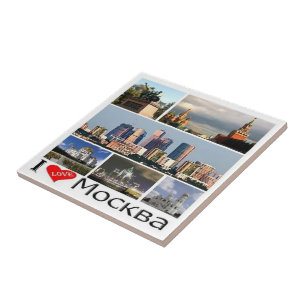 zRU021 MOSCOW "I LOVE", Russia, Europe, Tile