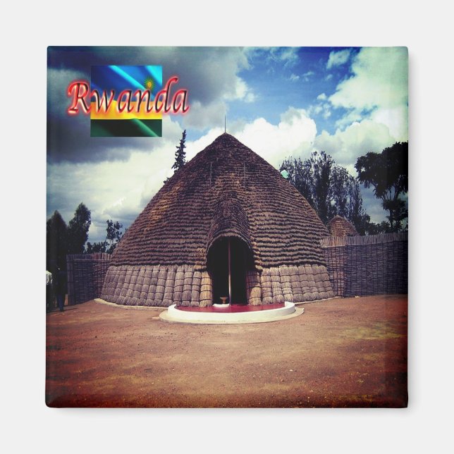 zRW008 RWANDA, Nyanza Mwami Palace, Africa, Fridge Magnet (Front)
