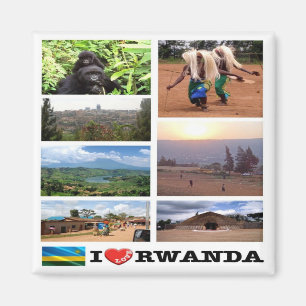 zRW011 RWANDA I Love, Mosaic, Africa, Fridge Magnet