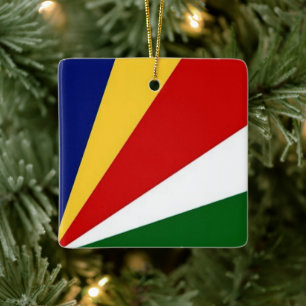 zSC001 SEYCHELLES, Flag, Africa, Ceramic Ornament