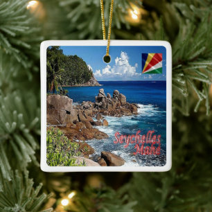 zSC011 MAHE', Seychelles, Africa, Ceramic Ornament