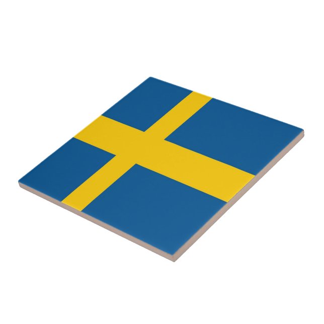 zSE001 SWEDISH FLAG SWEDEN, Tile (Side)