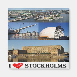 zSE020  STOCKHOLM "I LOVE". Sweden, Europe, Fridge Magnet