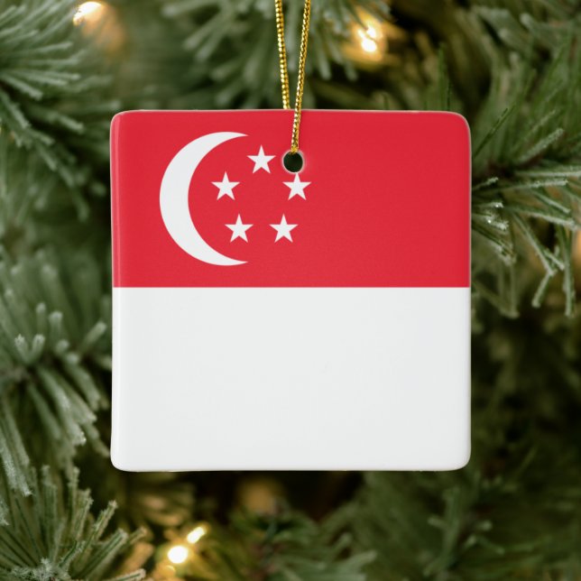 zSG001 Singaporean FLAG Singapore, Ceramic Ornament (Tree)