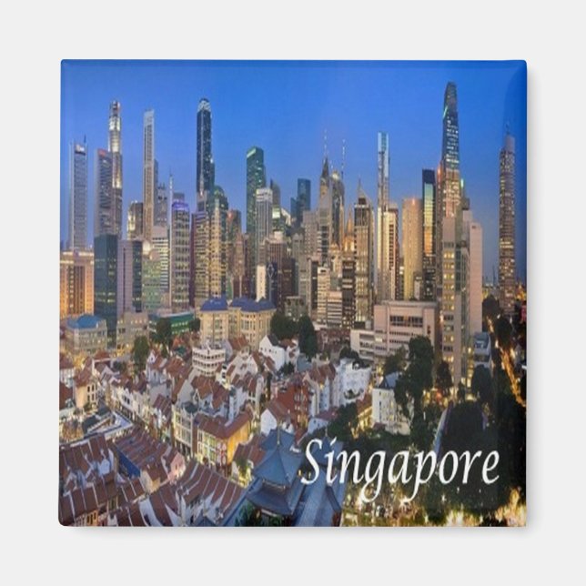 zSG006 SINGAPORE panorama LION CITY, Asia, Fridge Magnet (Front)