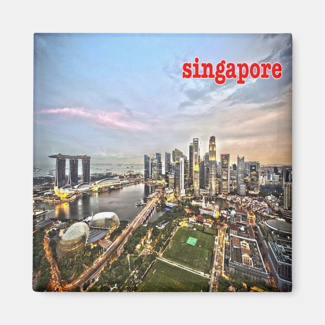 zSG009 SINGAPORE view LION CITY, Asia, Fridge Magnet (Front)