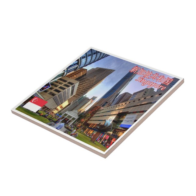 zSG012 SINGAPORE Raffles Place LION CITY, Tile (Side)