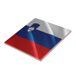 zSI002 SLOVENIAN waving FLAG SLOVENIA, Tile