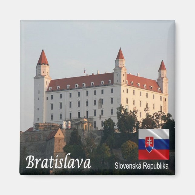 zSK007  BRATISLAVA CASTLE, Slovakia Europe, Fridge Magnet (Front)
